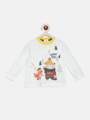 Long Sleeve T-Shirt With Print-Teddy Graphic